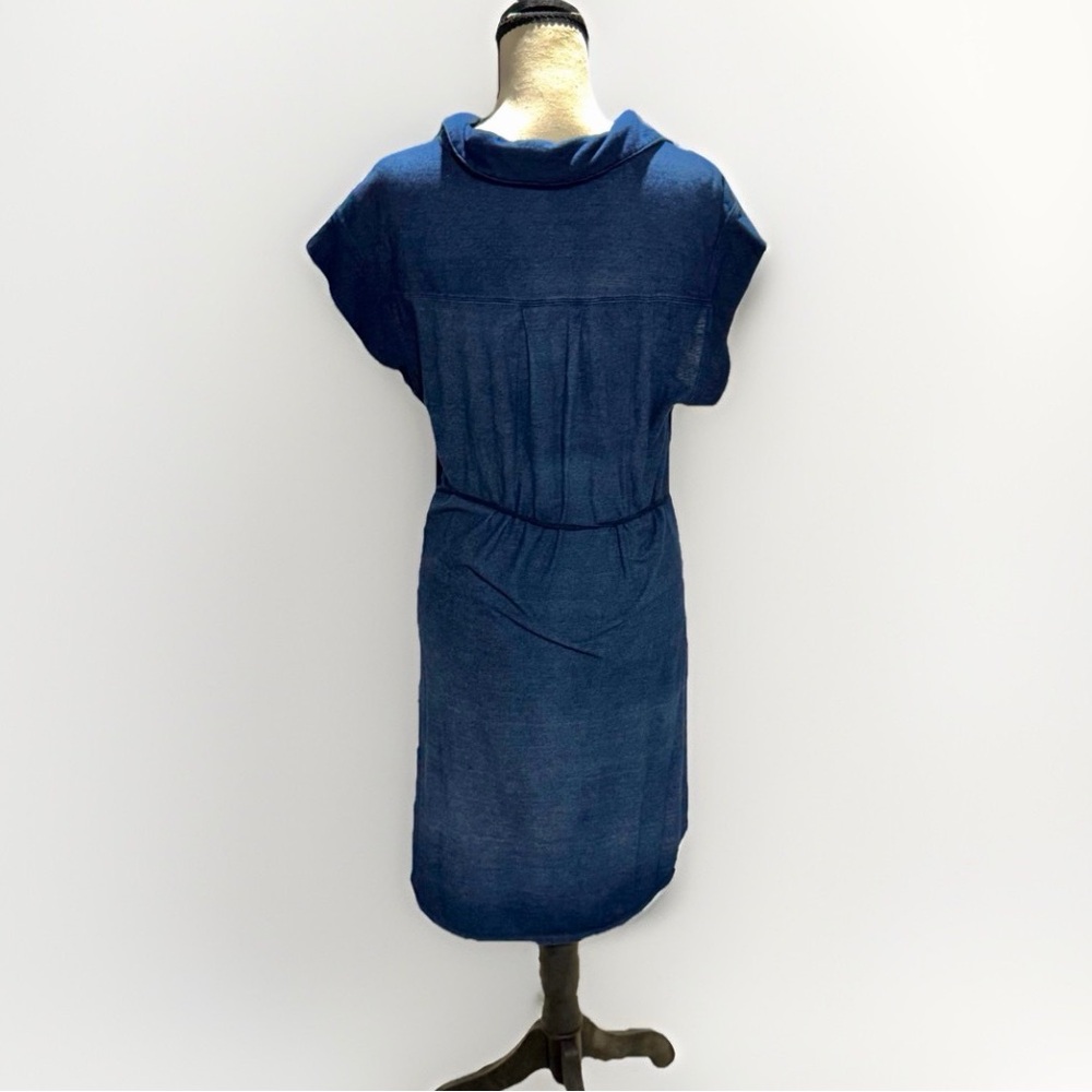 Cloth & Stone Anthropologie Navy Drawstring‎ Knit Dress Women’s L - Picture 4 of 5